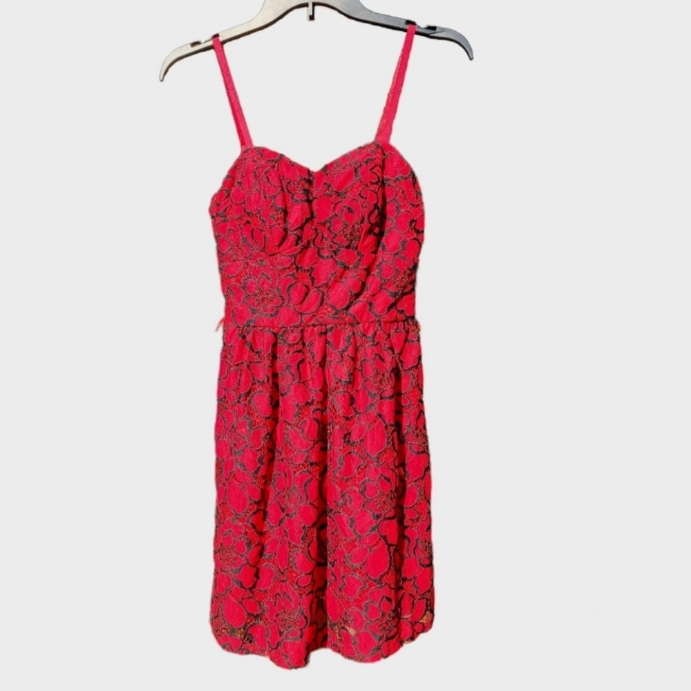 Lily Rose Gorgeous Red Floral mid-rise dress size S